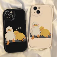 Cartoon Ducks Phone Case for iPhone 11 12 13 14 Pro Max 14 Plus Soft Silicon Back Cover for iPhone X XR XS Max 7 8 Plus Se 2020