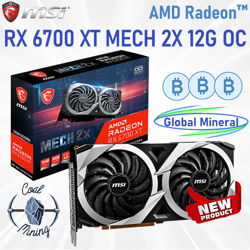 

MSI Raphic Card AMD Radeon RX 6700 XT Mech 2X 12G OC GDDR6 Graphics Cards 192bit PCIe 4.0 MINER RX 6700XT GPU MINING Video Cards