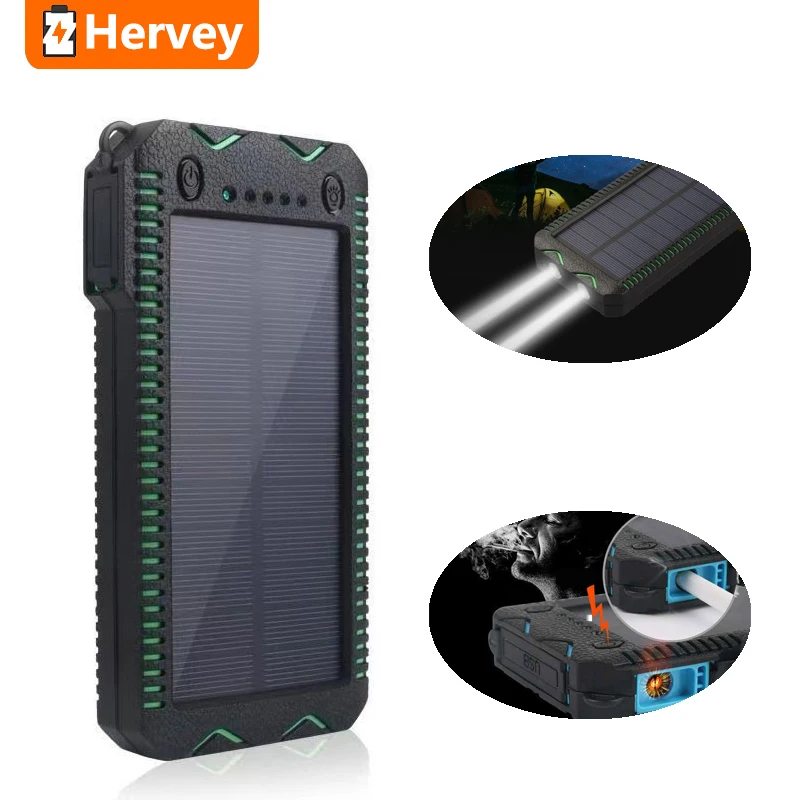 Солнечное беспроводное быстрое зарядное устройство Power Bank Открытый портативный