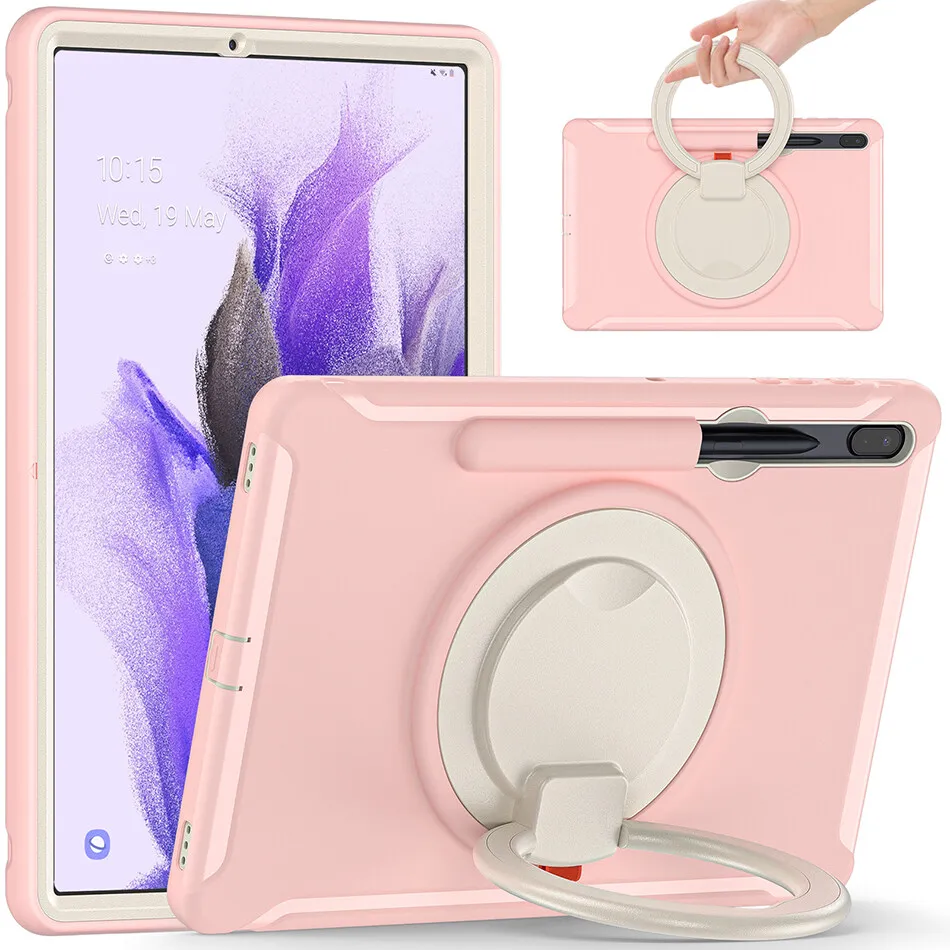 

Shockproof Case for Samsung Galaxy Tab S7 S8 Plus X800 X806 T970 T975 Silicone Cover with Handle Tab S7 FE Kids Case T730 T735