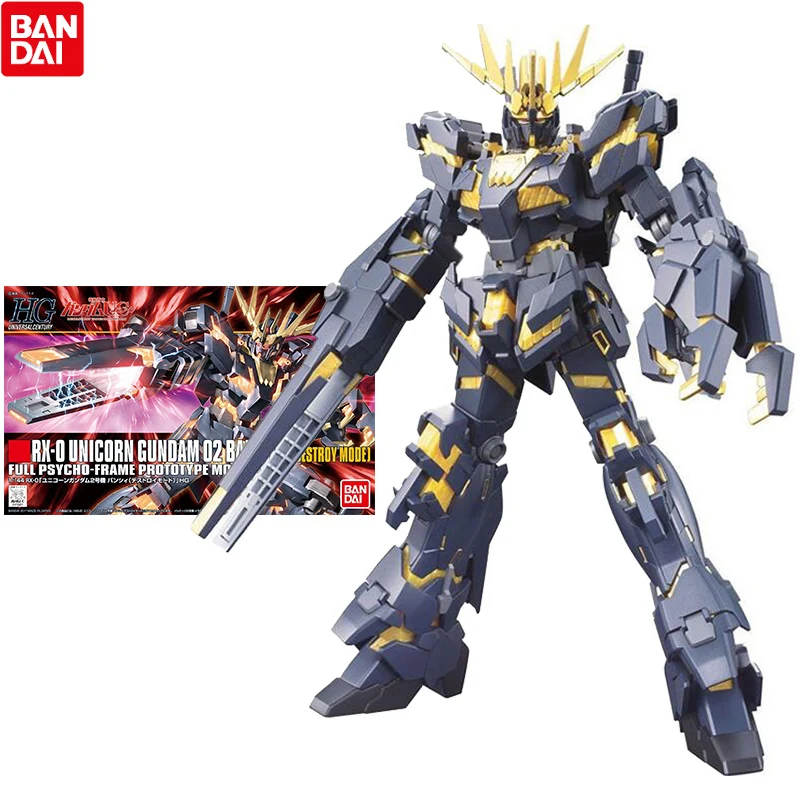 

Bandai Gundam Model Kit Anime Figure HG 1/144 RX-0 Unicirn 02 Banshee Destroy Genuine Gunpla Action Toy Figure Toys for Children