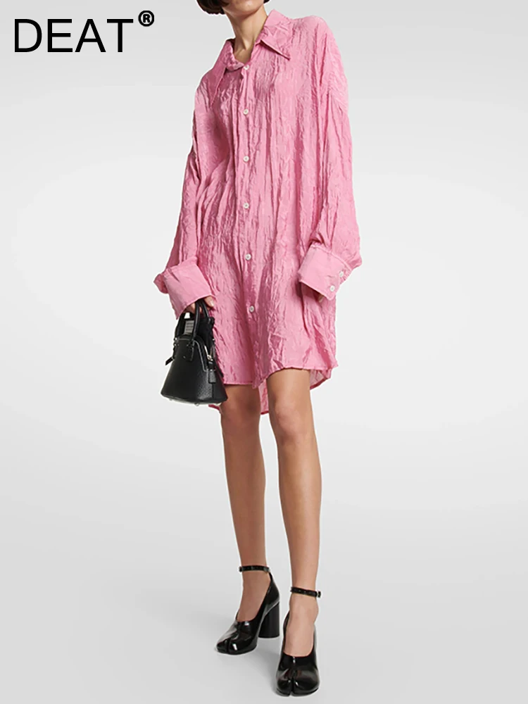 DEAT Fashion Women Shirt Dress Lapel Long Sleeve Single Breasted Folds Straight Soild Color Mini Dresses Summer 2023 New 17A9077
DEAT Fashion Women Shirt Dress Lapel Long Sleeve Single Breasted Folds Straight Soild Color Mini Dresses Summer 2023 New 17A9077
