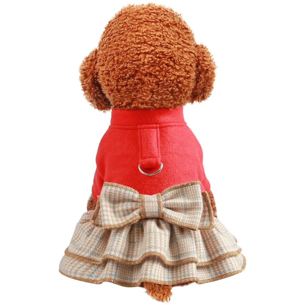 Dog Clothing Autumn and Winter New Product Warm and Thickened Chocolate Beans Cat Clothing Big Red Chest Back Skirt Pet Clothing
Dog Clothing Autumn and Winter New Product Warm and Thickened Chocolate Beans Cat Clothing Big Red Chest Back Skirt Pet Clothing