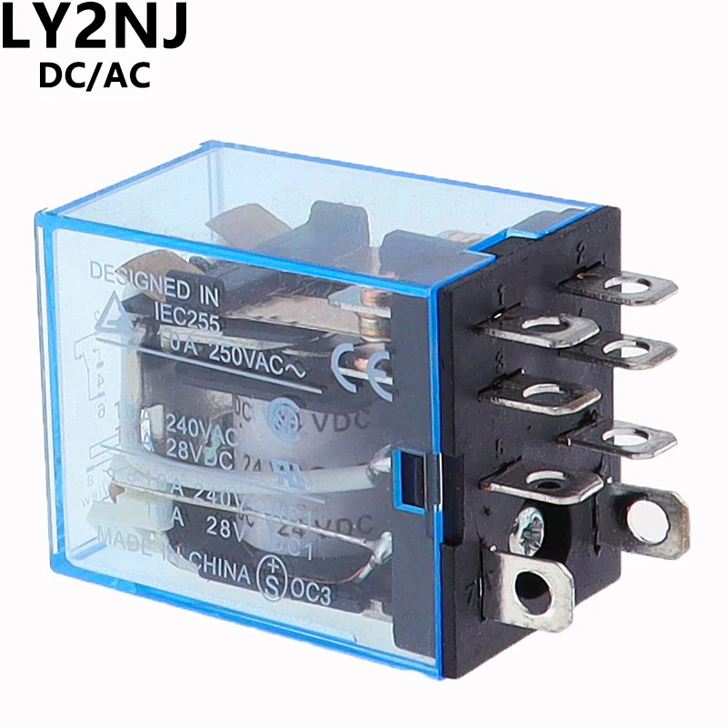 Электромагнитное реле LY2NJ 10A 8 контактов 
Электромагнитное реле LY2NJ 10A 8 контактов