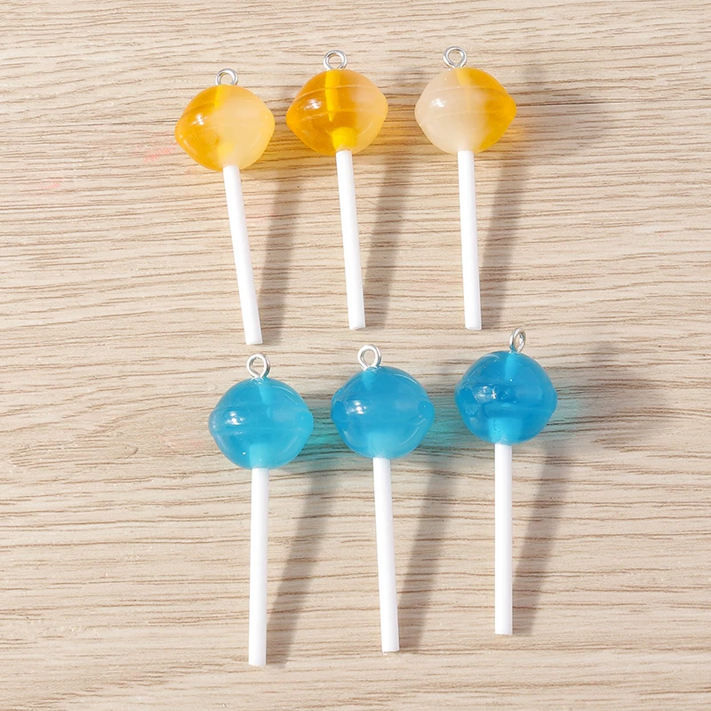 10pcs 15x45mm Cute Resin Lollipop Candy Charms Pendants for Making DIY Earrings Necklaces Handmade Keychains Jewelry Findings
10pcs 15x45mm Cute Resin Lollipop Candy Charms Pendants for Making DIY Earrings Necklaces Handmade Keychains Jewelry Findings
