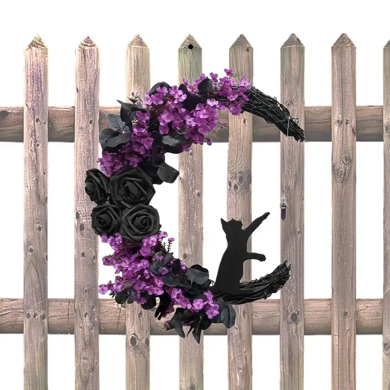 Moon Wreath Front Door Wreath Simulation Flower Garlands Artificial Flower Wreath Cat Halloween Decorations Wedding Arched
Moon Wreath Front Door Wreath Simulation Flower Garlands Artificial Flower Wreath Cat Halloween Decorations Wedding Arched