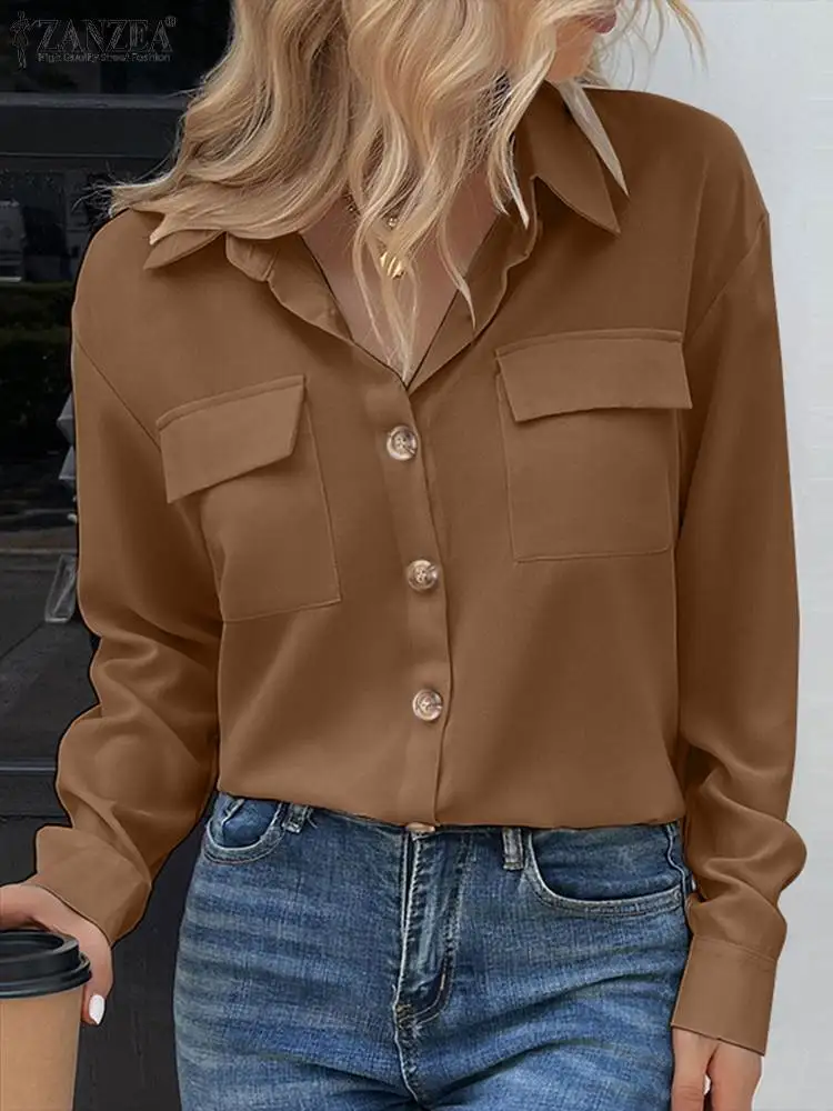 ZANZEA Women Tops Fashion 2023 Spring Solid Shirts Casual Long Sleeve Blouse Office Lady Pockets Buttons Holiday Lapel Tunics
ZANZEA Women Tops Fashion 2023 Spring Solid Shirts Casual Long Sleeve Blouse Office Lady Pockets Buttons Holiday Lapel Tunics