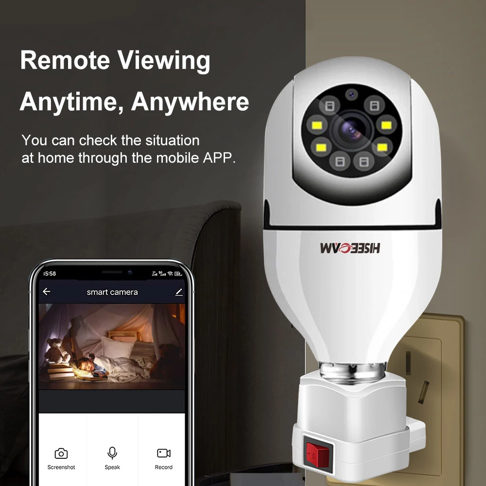 HD 1080P 360 Panoramic Light WIFI Bulb Security Camera Indoor Hidden Remote Viewing Automatic Tracking 4X Digital Zoom Video Cam
HD 1080P 360 Panoramic Light WIFI Bulb Security Camera Indoor Hidden Remote Viewing Automatic Tracking 4X Digital Zoom Video Cam