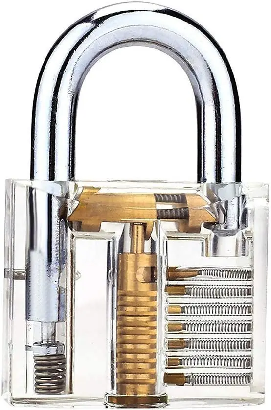

Transparent Visible Lock Cutaway Mini Practice View Padlock Training Skill Pick For Locksmith Supplies Hardware With 2 Keys