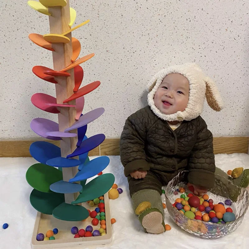 New Beech Wood Marble Sounding Tree with 10pcs Rainbow Ball Rainbow Singing Tree Montessori Toys Wooden Rainbow Stacker
New Beech Wood Marble Sounding Tree with 10pcs Rainbow Ball Rainbow Singing Tree Montessori Toys Wooden Rainbow Stacker