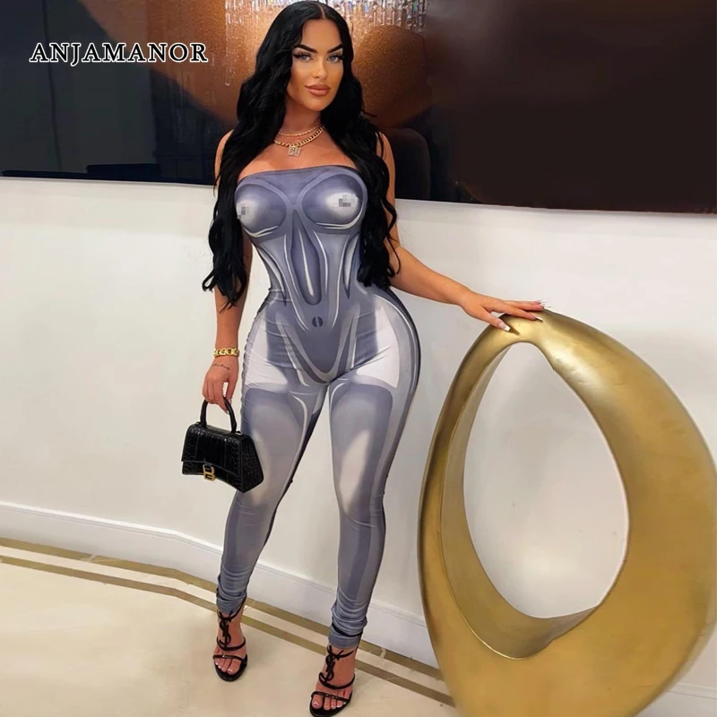 ANJAMANOR 3d Body Print One Piece Women Jumpsuits 2023 Fashion Sexy Black Girls Club Outfits Strapless Tight Jumpsuit D96-BI35
ANJAMANOR 3d Body Print One Piece Women Jumpsuits 2023 Fashion Sexy Black Girls Club Outfits Strapless Tight Jumpsuit D96-BI35