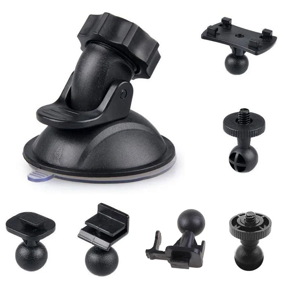 

Car Driving Recorder Bracket 1 * Cam Mount Holder 100g Weight 6 * Adapters Black Color Plastic Material Durable