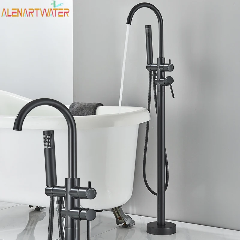 Floor Stand Bathtub Faucet Mixer Single Handle Mixer Tap Black 360 Rotation Spout With ABS Handshower Bath Mixer Shower Faucet
Floor Stand Bathtub Faucet Mixer Single Handle Mixer Tap Black 360 Rotation Spout With ABS Handshower Bath Mixer Shower Faucet