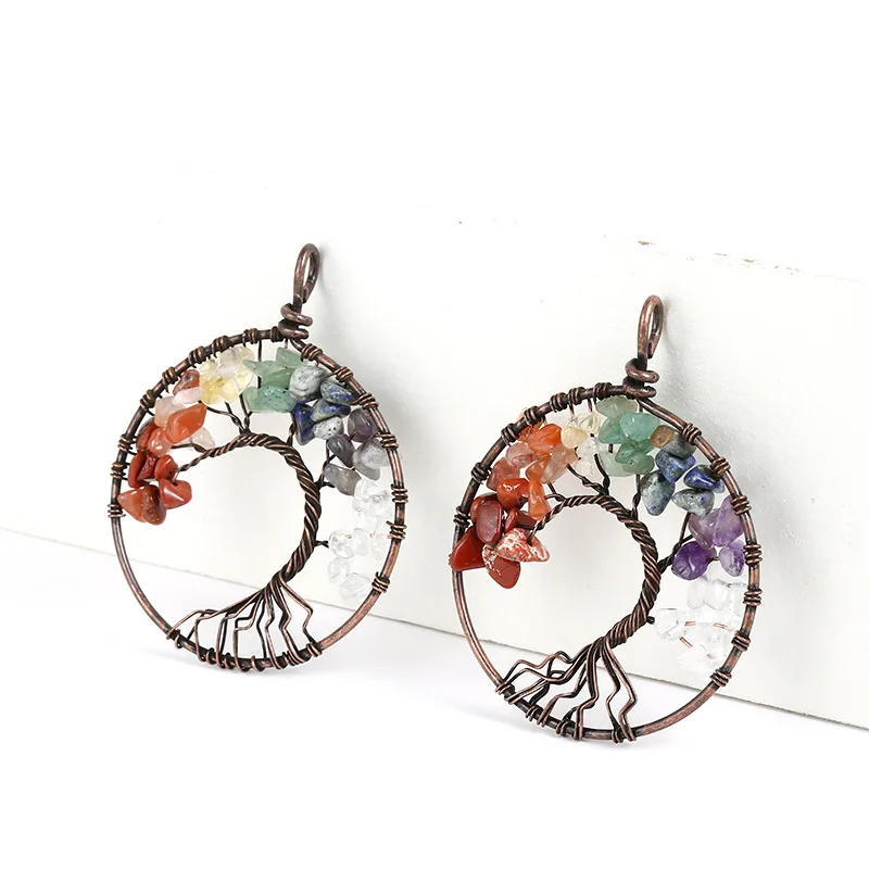 Antique Brass Wire Wrapped Chakra Reiki Healing Crystal Beads Tree of Life Pendant Wholesale Charms Vintage Jewelry Women Men
Antique Brass Wire Wrapped Chakra Reiki Healing Crystal Beads Tree of Life Pendant Wholesale Charms Vintage Jewelry Women Men
