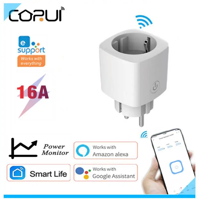 CORUI 16A EU Smart Socket With Power Monitor EWelink Bluetooth+WIFI Timer Voice Control For Use With Alexa Google Home Alice
CORUI 16A EU Smart Socket With Power Monitor EWelink Bluetooth+WIFI Timer Voice Control For Use With Alexa Google Home Alice