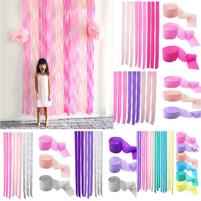 Pink Purple Pastel Girl Birthday Decor Crepe Paper Streamer Hanging Rainbow Party Backdrop Decoration Baby Shower Party Supplies
Pink Purple Pastel Girl Birthday Decor Crepe Paper Streamer Hanging Rainbow Party Backdrop Decoration Baby Shower Party Supplies