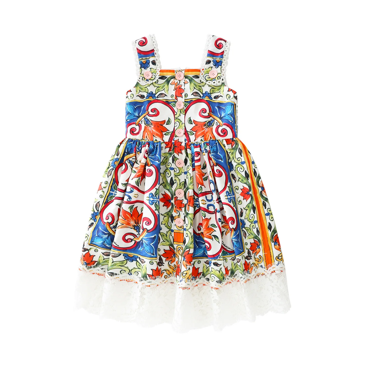 2023 new Girls' Dress Summer Girls' flower Print Lace Fashionable Children's Strap Princess Dress
2023 new Girls' Dress Summer Girls' flower Print Lace Fashionable Children's Strap Princess Dress