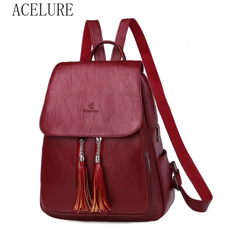 ACELURE Ladies New Fashion Backpack All-match Solid Color PU Leather Backpacks Casual Large Capacity Students School Bags
ACELURE Ladies New Fashion Backpack All-match Solid Color PU Leather Backpacks Casual Large Capacity Students School Bags