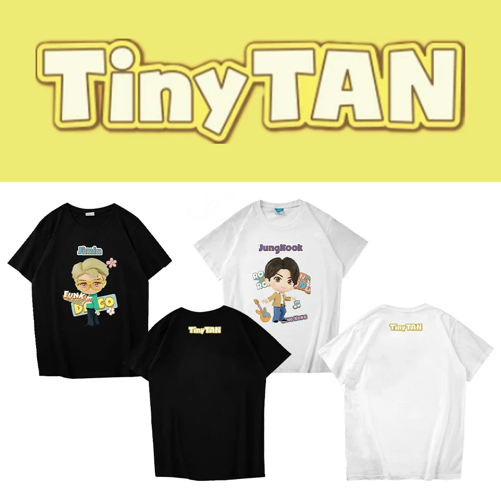 KPOP Bangtan Boys tiny series doll short sleeve cartoon print loose T-shirt Fashion and exquisite top Gift SUGA JK Fan Collectio
KPOP Bangtan Boys tiny series doll short sleeve cartoon print loose T-shirt Fashion and exquisite top Gift SUGA JK Fan Collectio