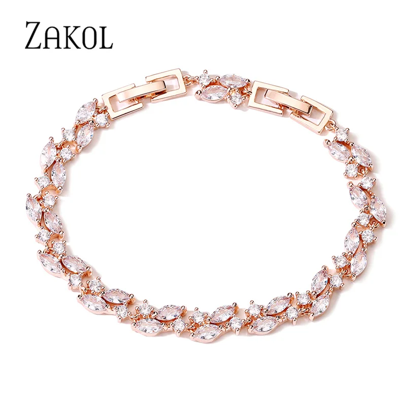 ZAKOL New Zircon Leaf Charm Bracelets for Women Exquisite Marquise Cut Cubic Zirconia Bracelet Fashion Wedding Party Jewelry
ZAKOL New Zircon Leaf Charm Bracelets for Women Exquisite Marquise Cut Cubic Zirconia Bracelet Fashion Wedding Party Jewelry