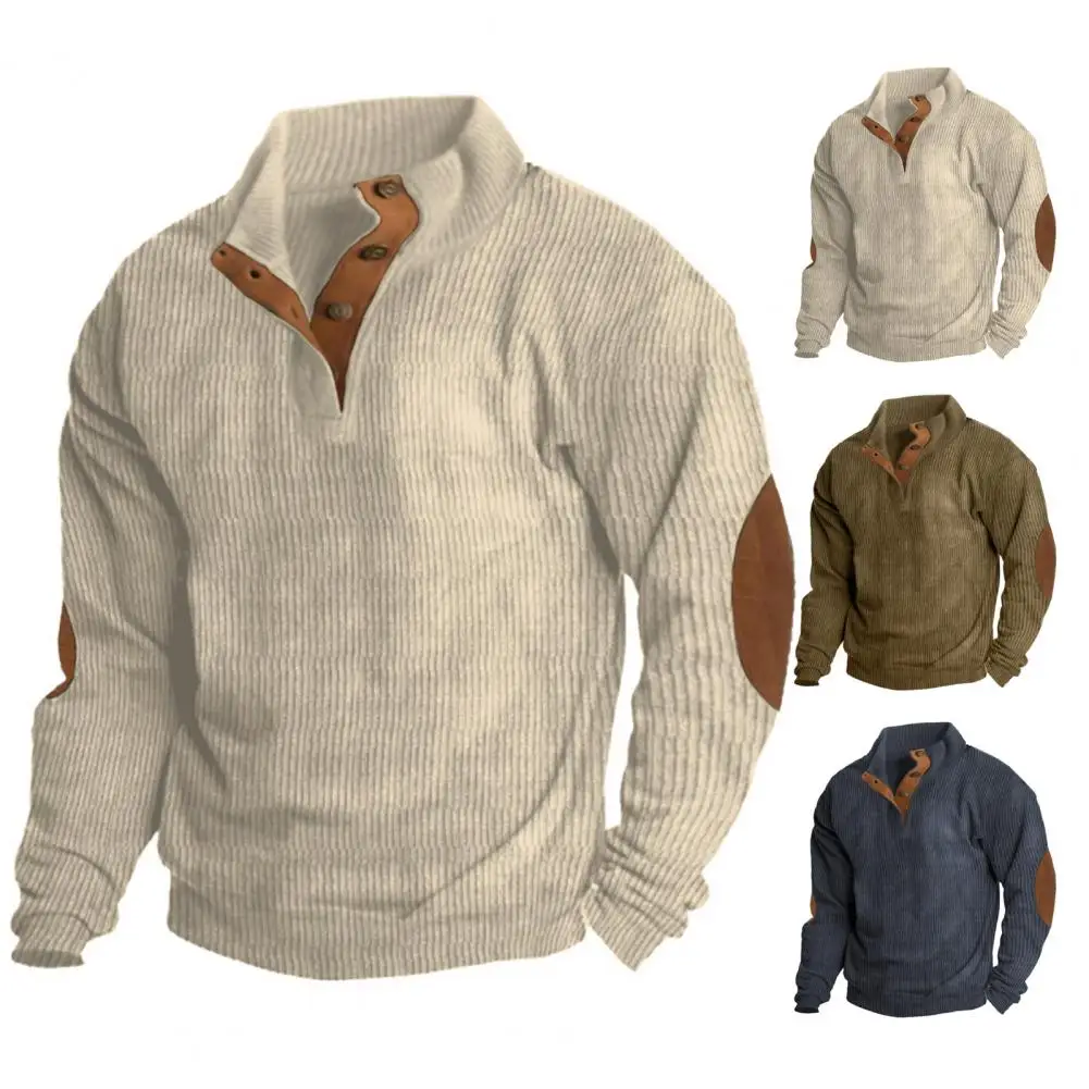 Button Detail Sweatshirt Classic Retro Button Patchwork Men's Sweater Versatile Stand Collar for Autumn Winter Pullover Style
Button Detail Sweatshirt Classic Retro Button Patchwork Men's Sweater Versatile Stand Collar for Autumn Winter Pullover Style
