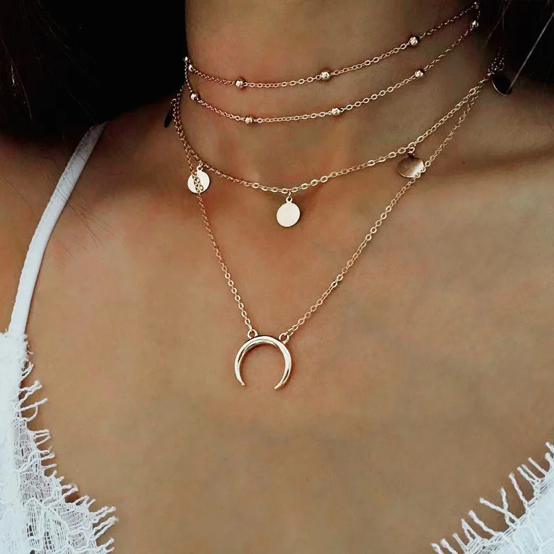New Arrival Multilayer Moon Coin Pendant Necklace For Women Girls Boho Style Gold Color Tassel Chain Vintage Necklace Jewelry
New Arrival Multilayer Moon Coin Pendant Necklace For Women Girls Boho Style Gold Color Tassel Chain Vintage Necklace Jewelry
