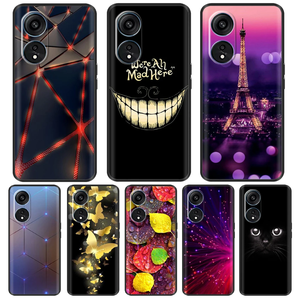 Для Oppo A78 5G популярная черная силиконовая Мягкая задняя крышка Женская для OPPOA78