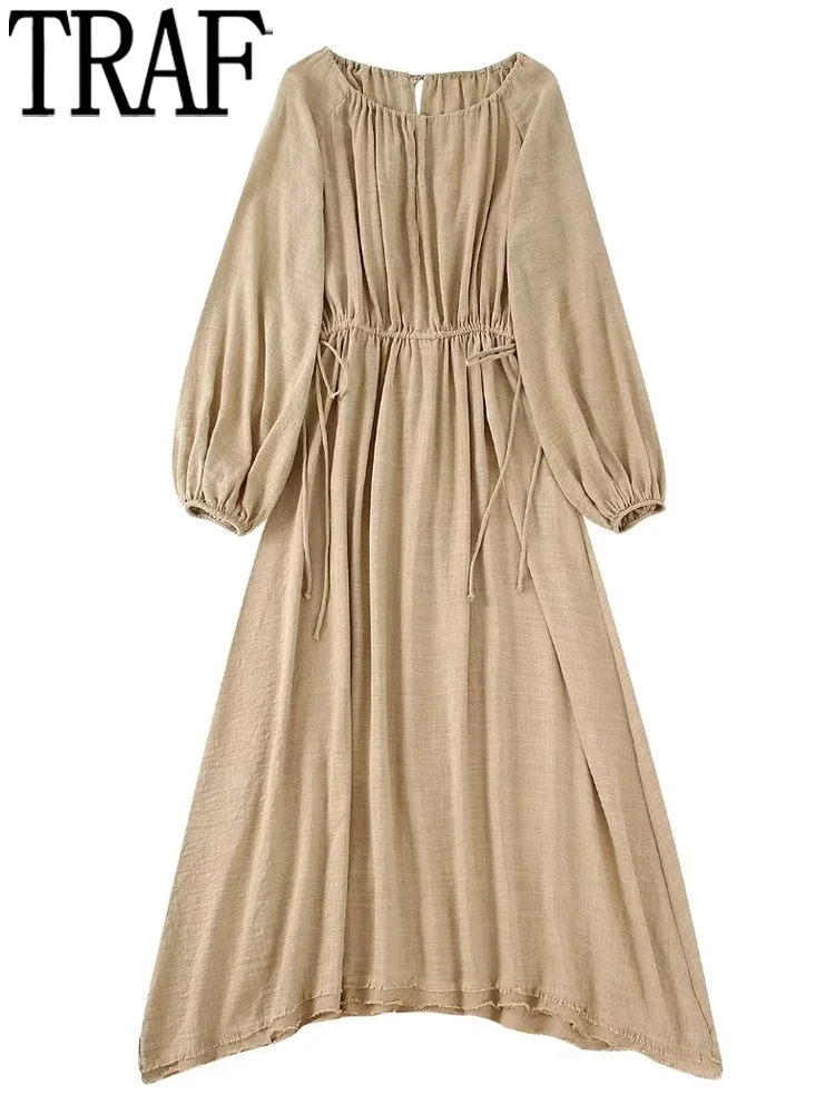 TRAF Camel Long Dress Women Pleated Midi Summer Dresses Woman 2022 Long Puff Sleeve Female Dress Loose Casual Dresses For Women
TRAF Camel Long Dress Women Pleated Midi Summer Dresses Woman 2022 Long Puff Sleeve Female Dress Loose Casual Dresses For Women