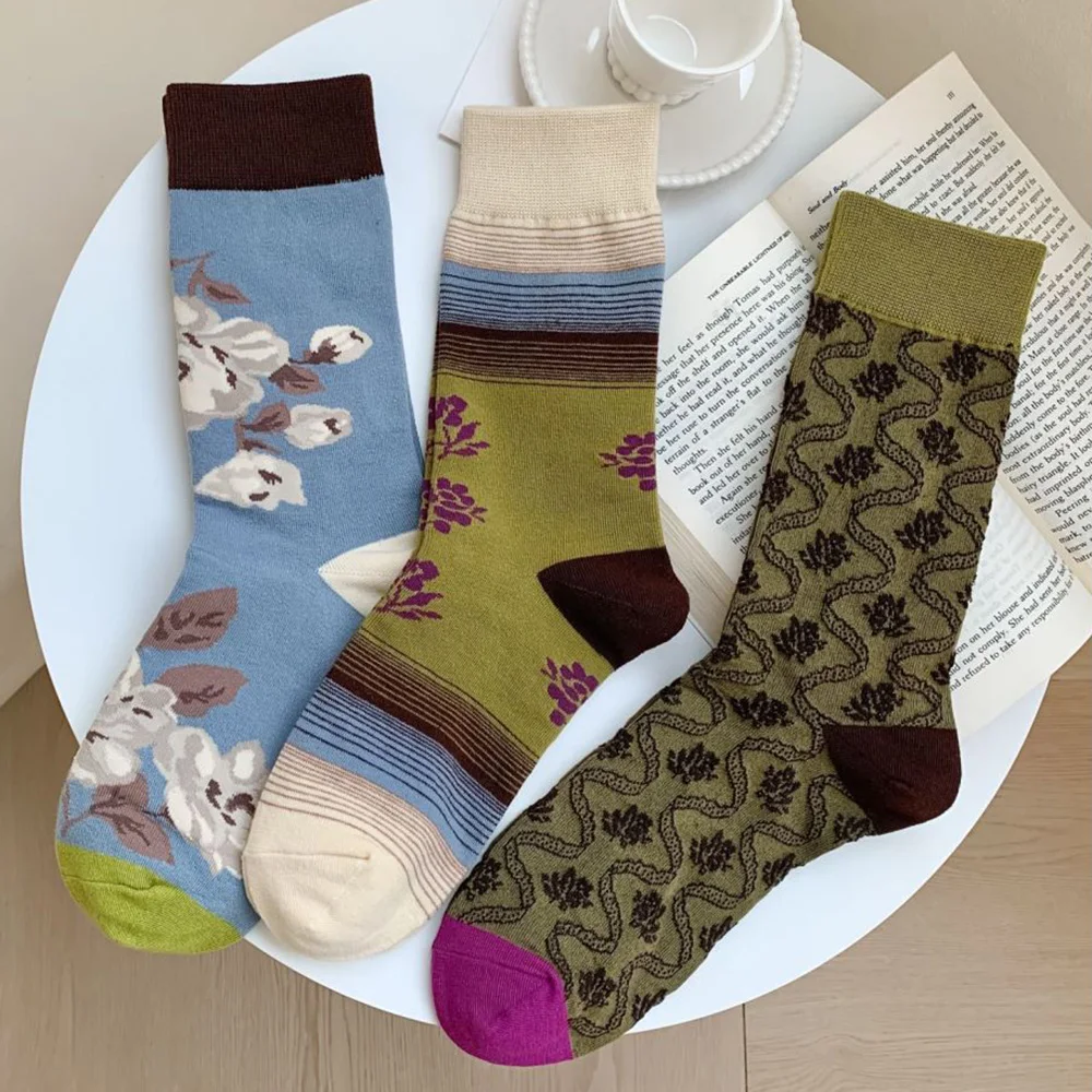 3 Pair Autumn Winter Socks For Women Cute Flower Print Long Designer Socks Fashion Cycling Girl Funny Kawaii Foot Sokken
3 Pair Autumn Winter Socks For Women Cute Flower Print Long Designer Socks Fashion Cycling Girl Funny Kawaii Foot Sokken