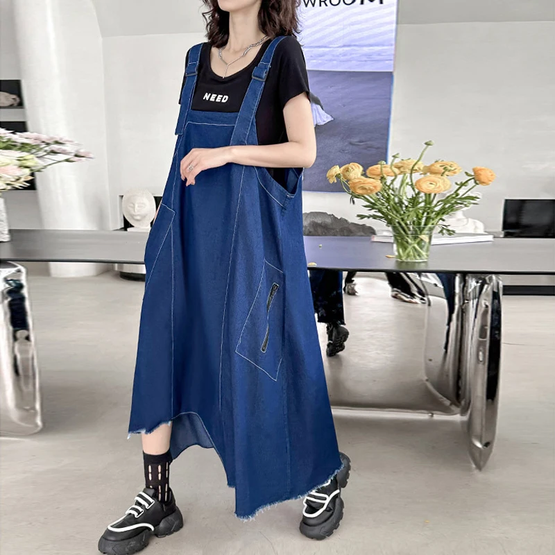 Johnature Vintage Casual Adjustable Denim Strap Dresses 2023 Summer New Women Loose Frayed Fashion All Match A-Linen Dress
Johnature Vintage Casual Adjustable Denim Strap Dresses 2023 Summer New Women Loose Frayed Fashion All Match A-Linen Dress