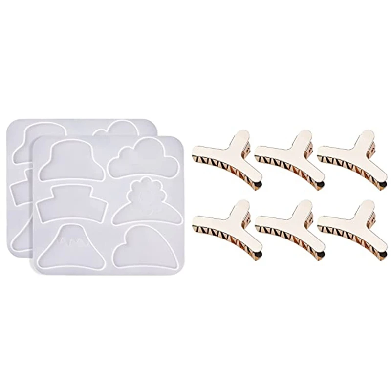 Silicone Resin Mould, 2 Pieces Small Hair Clip Epoxy Mould With 6 Pieces Metal Hair Clips, DIY Jewelry,Ladies,Thin Hair
Silicone Resin Mould, 2 Pieces Small Hair Clip Epoxy Mould With 6 Pieces Metal Hair Clips, DIY Jewelry,Ladies,Thin Hair
