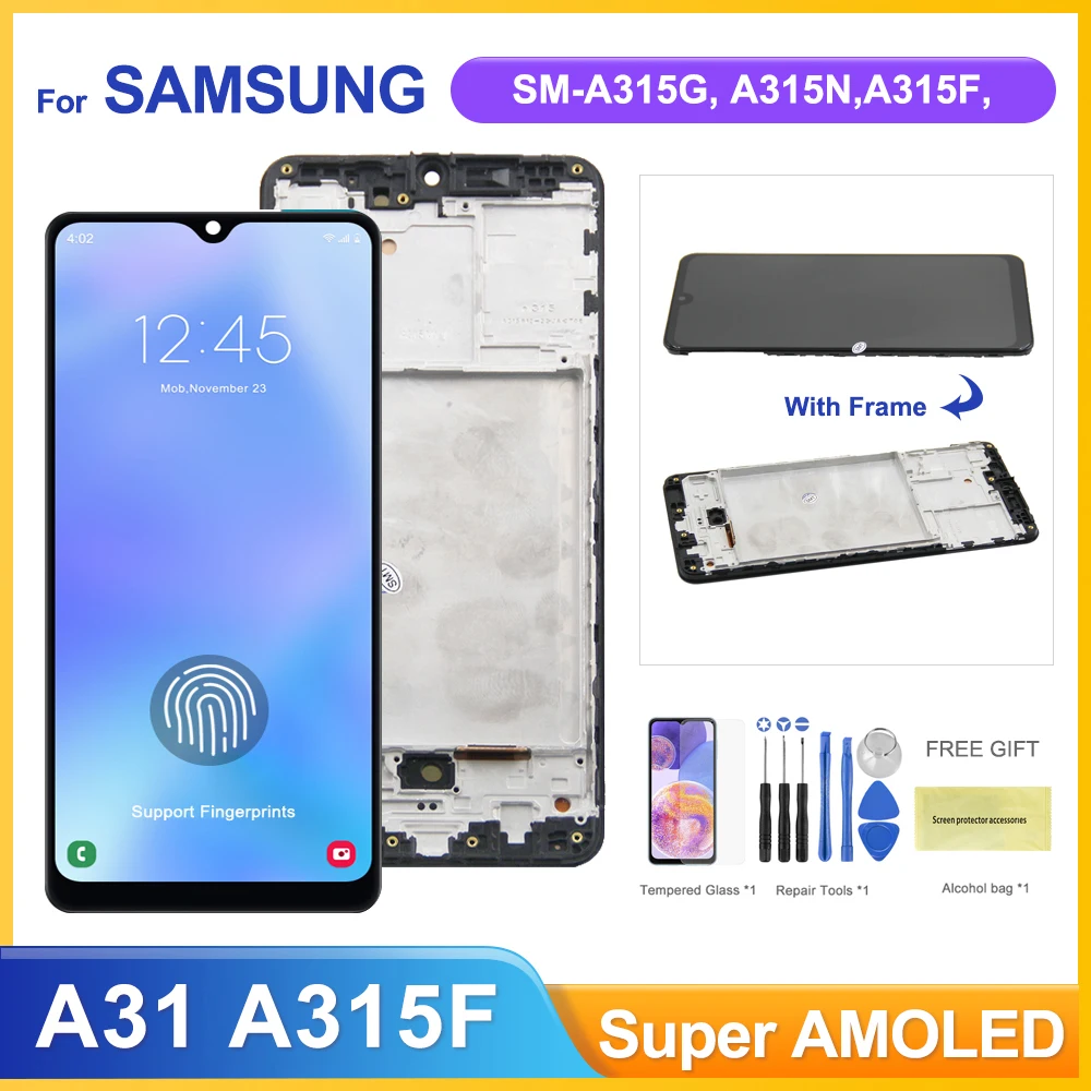Super AMOLED 6.4'' A31 Display Screen with Frame, for Samsung Galaxy A31 A315 A315F/DS Lcd Display Touch Screen Digitizer Part
Super AMOLED 6.4'' A31 Display Screen with Frame, for Samsung Galaxy A31 A315 A315F/DS Lcd Display Touch Screen Digitizer Part