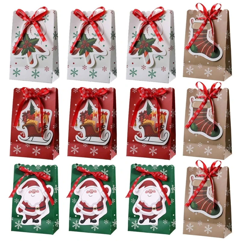 Christmas Bowknot Gift Bags Pack of 12 Xmas Tree Snowflake Pattern for Xmas Festival Party Candy Biscuit Package
Christmas Bowknot Gift Bags Pack of 12 Xmas Tree Snowflake Pattern for Xmas Festival Party Candy Biscuit Package