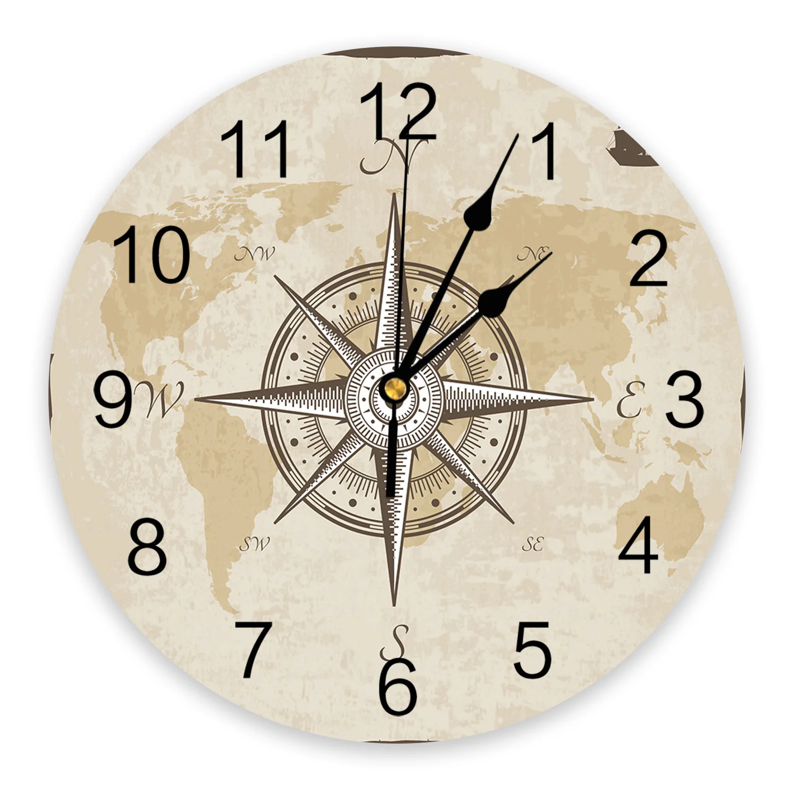 Compass Nautical Map Wall Clock Modern Design Living Room Decoration Kitchen Silent Clock Home Decor
Compass Nautical Map Wall Clock Modern Design Living Room Decoration Kitchen Silent Clock Home Decor