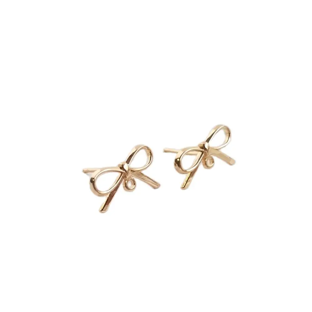14K Gold Filled Plating Bow earrings with hanging S925 earpins DIY handmade earrings accessories Earrings materials
14K Gold Filled Plating Bow earrings with hanging S925 earpins DIY handmade earrings accessories Earrings materials
