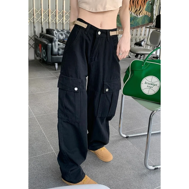 Women's Cargo Jeans Pocket Straight High Waist Vintage Baggy Wide Leg Pants Casual High Street Denim Trouser Ladies Summer
Women's Cargo Jeans Pocket Straight High Waist Vintage Baggy Wide Leg Pants Casual High Street Denim Trouser Ladies Summer