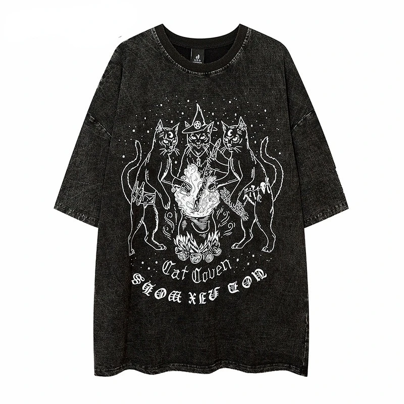 Hip Hop Washed T-shirts for Women Streetwear Harajuku Three Cats Printed Tee Top 2022 Men Summer Short Sleeve Tshirt Oversized
Hip Hop Washed T-shirts for Women Streetwear Harajuku Three Cats Printed Tee Top 2022 Men Summer Short Sleeve Tshirt Oversized