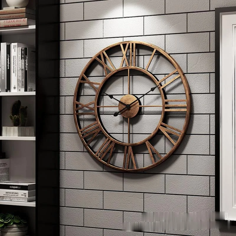 

European Style Wall Clock Modern Design Living Room Bedroom Mute Pocket Watch Decorate Creative Iron Art Decor Clocks Home