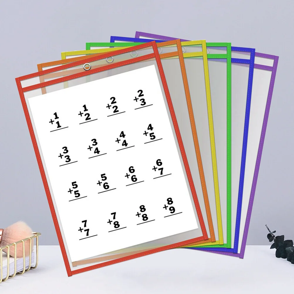 6Pcs Dry Erase Pockets Clear Reusable Sleeves Dry Erase Sheets Clear Folder Sleeves File Folder Teaching for Classroom
6Pcs Dry Erase Pockets Clear Reusable Sleeves Dry Erase Sheets Clear Folder Sleeves File Folder Teaching for Classroom