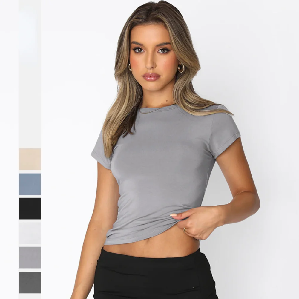 Casual Round Neck Pullover Shirt 2023 Spring and Summer Solid Color Hundred and Short-sleeved Breathable Fashion Y2K Streetwear
Casual Round Neck Pullover Shirt 2023 Spring and Summer Solid Color Hundred and Short-sleeved Breathable Fashion Y2K Streetwear