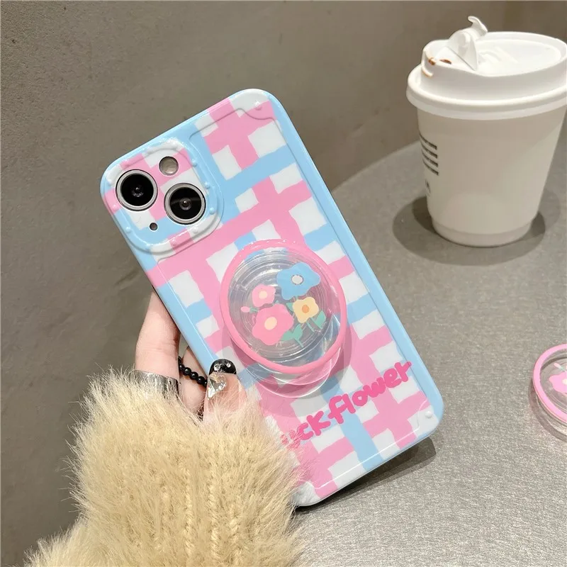 Cute Grid Pattern Flowers Folding Bracket Female Soft Case For Iphone 11 12 13 Pro Max 7 8 Plus Xr X Xs Anti-drop Cover Fundas
Cute Grid Pattern Flowers Folding Bracket Female Soft Case For Iphone 11 12 13 Pro Max 7 8 Plus Xr X Xs Anti-drop Cover Fundas