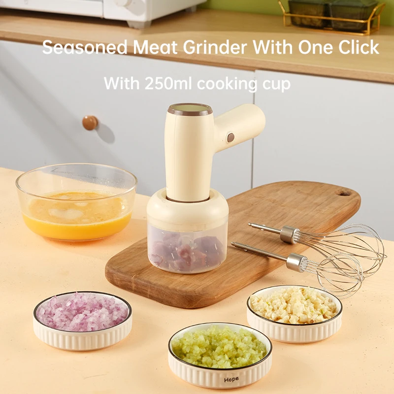 2-in-1 Electric Egg Beater ,Stir Bar with Wireless,Garlic Spice Stirrer,Meat Chopper,Whipped Cream Stick,Stir Bar,Kitchen Tools 
2-in-1 Electric Egg Beater ,Stir Bar with Wireless,Garlic Spice Stirrer,Meat Chopper,Whipped Cream Stick,Stir Bar,Kitchen Tools