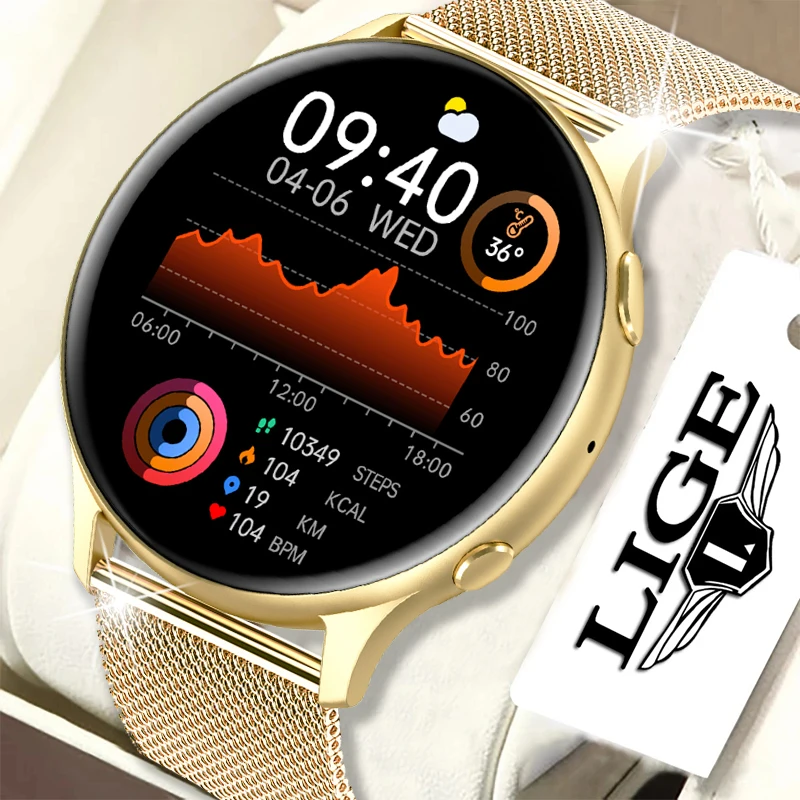 

LIGE New Dial Call Smart Watch Women Thermometer Health Monitoring IP67 Waterproof Sport Fitness Smartwatch Men For Android ios