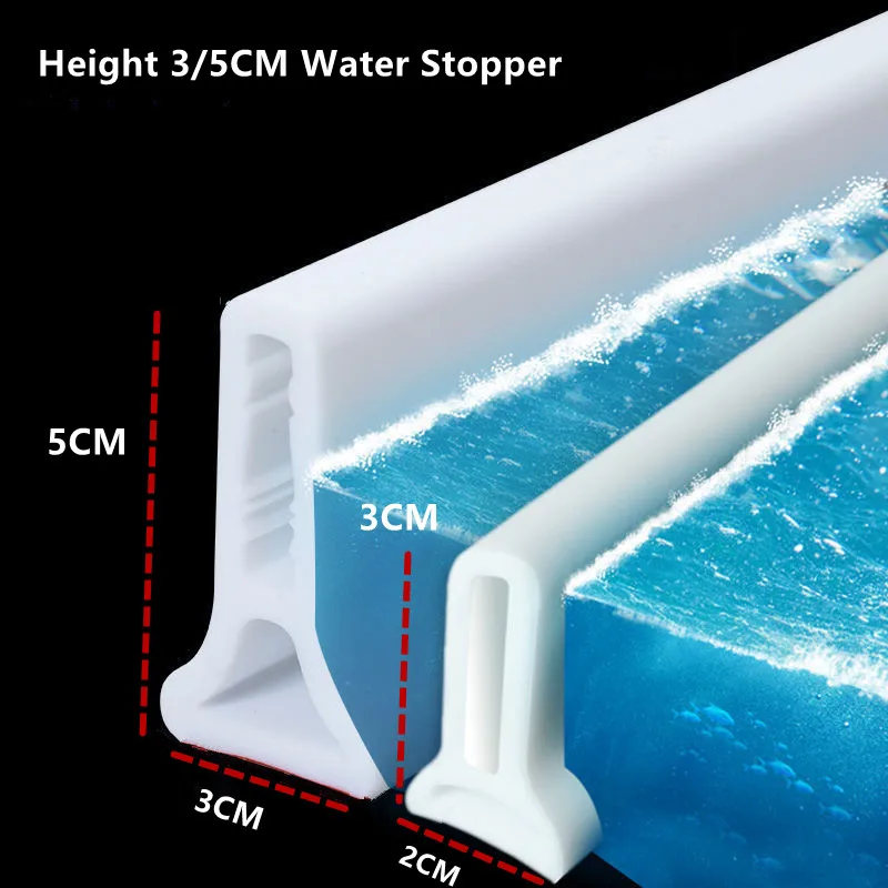 Bathroom Water Stopper Rubber Silicone Shower Barrier Water Stopper Bathroom Waterproof Strip Dry&Wet Separation Flood Barrier 
Bathroom Water Stopper Rubber Silicone Shower Barrier Water Stopper Bathroom Waterproof Strip Dry&Wet Separation Flood Barrier