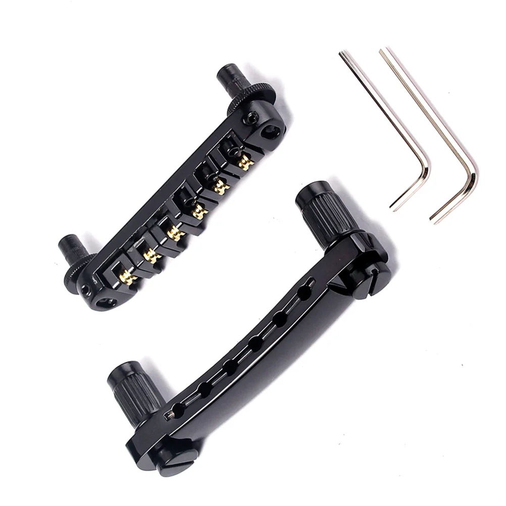 Roller Saddle Bridge Tailpiece with Studs and Wrenches for LP SG Style Electric Guitar Replacement Parts (Black)
Roller Saddle Bridge Tailpiece with Studs and Wrenches for LP SG Style Electric Guitar Replacement Parts (Black)