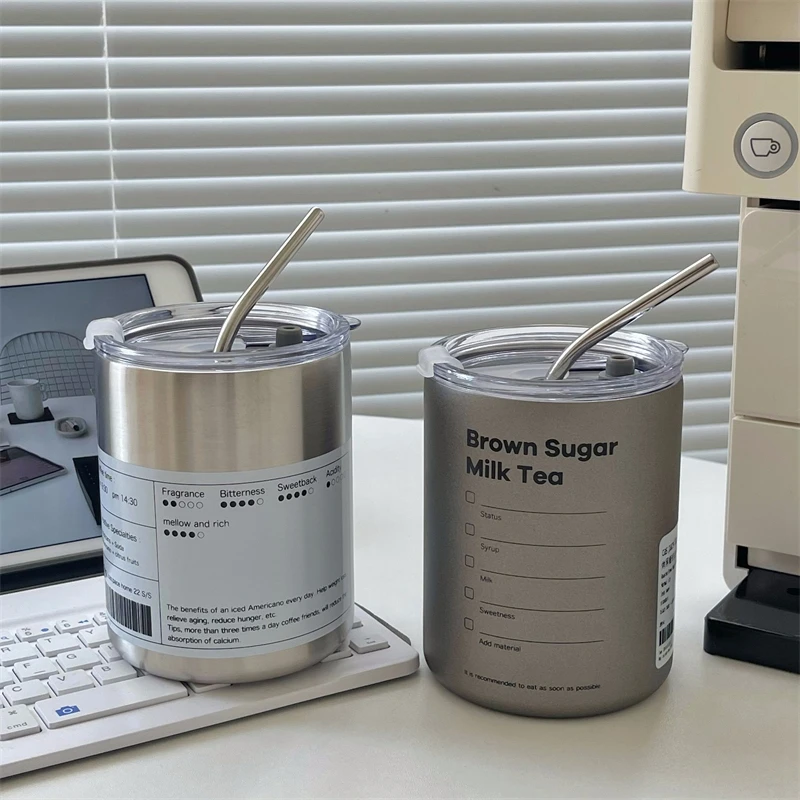 360Ml/600Ml Coffee Cup with Straw Stainless Steel Thermoses Water Bottle Ice American Coffee Mug Tumbler Vacuum Flask Couple Cup
360Ml/600Ml Coffee Cup with Straw Stainless Steel Thermoses Water Bottle Ice American Coffee Mug Tumbler Vacuum Flask Couple Cup