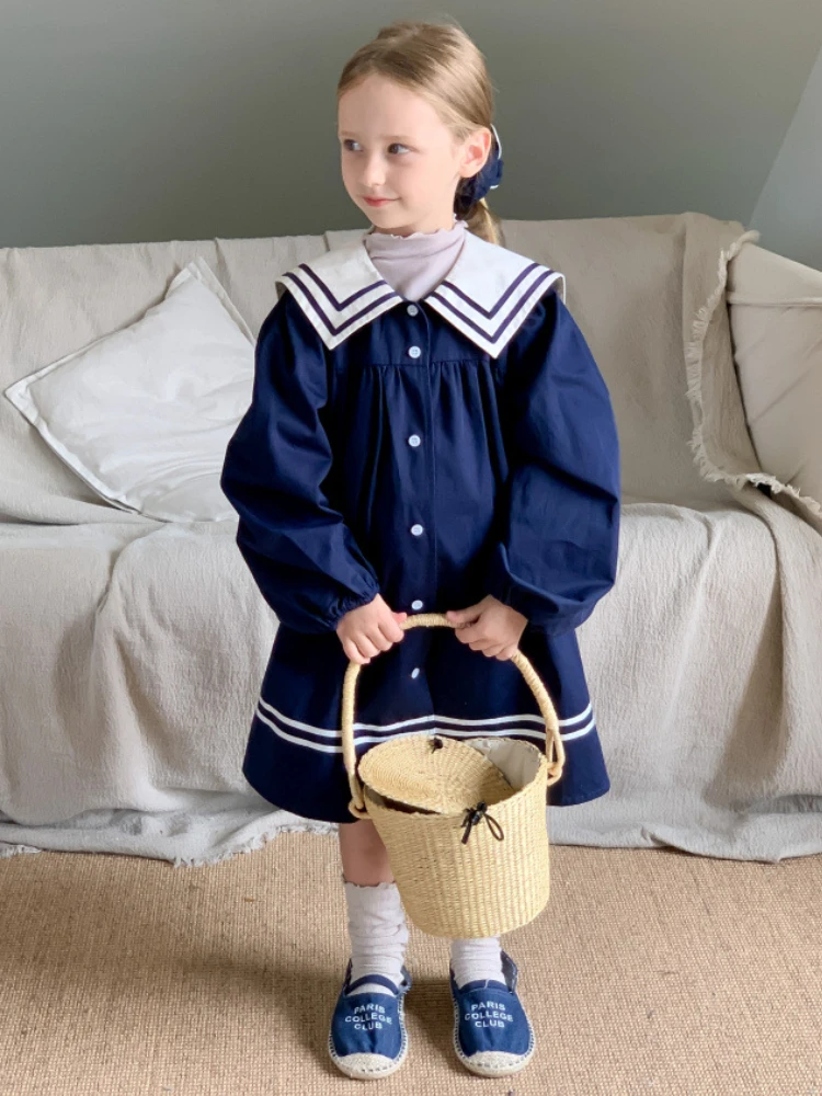 HoneyCherry Fall New Navy Collar Girls Dress Fashion Blue Long-sleeved Princess Dresses Girl Clothes
HoneyCherry Fall New Navy Collar Girls Dress Fashion Blue Long-sleeved Princess Dresses Girl Clothes