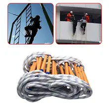 3M Emergency Escape Ladder Soft Rope Flame Resistant Portable with Hooks Kids Adults for Outdoor Aerial Work Engineering