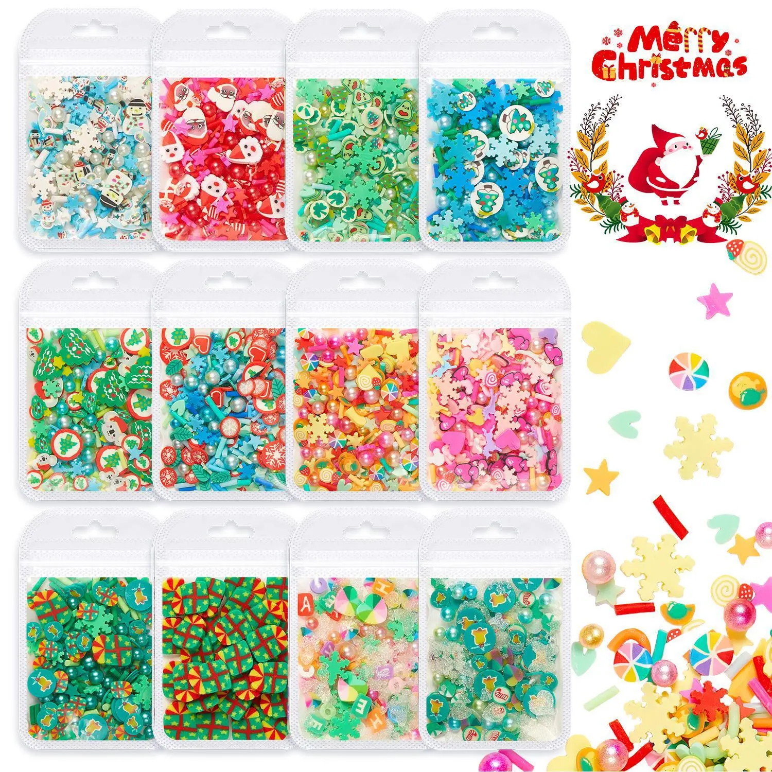 10g/Bag Christmas Soft Clay Sequins Resin Filler DIY Crystal Epoxy Resin Mold Filling For Jewelry Making Decora Makeup Supplies
10g/Bag Christmas Soft Clay Sequins Resin Filler DIY Crystal Epoxy Resin Mold Filling For Jewelry Making Decora Makeup Supplies