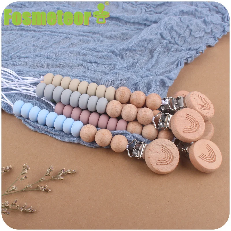 Fosmeteor New Baby Rainbow Beech Clip Creative Baby Silicone Flat Beads Spacer Beads Bite Pacifier Chain Anti-Drop Chain Toy
Fosmeteor New Baby Rainbow Beech Clip Creative Baby Silicone Flat Beads Spacer Beads Bite Pacifier Chain Anti-Drop Chain Toy